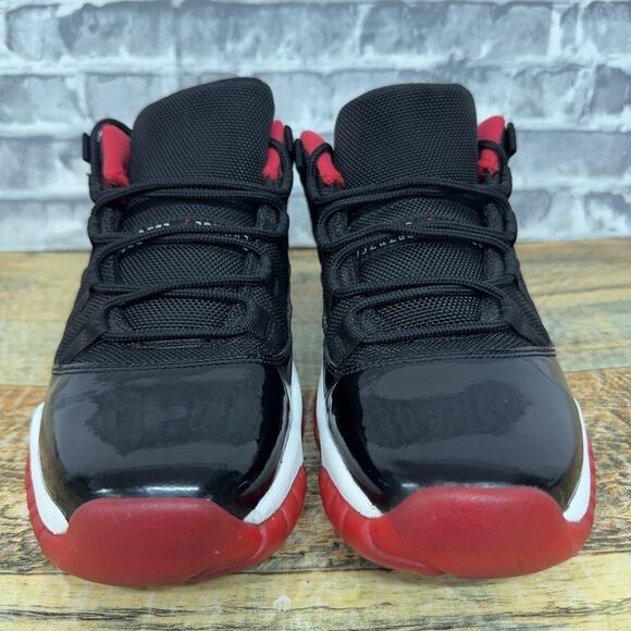 Nike Air Jordan Retro 11 Low Bred Black Red White 528896-012 GS Youth Size 6.5Y